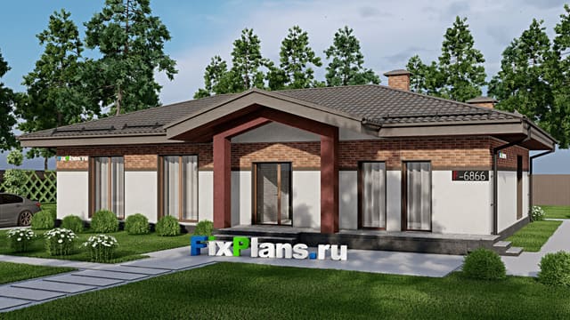 Одноэтажный дом F-6866